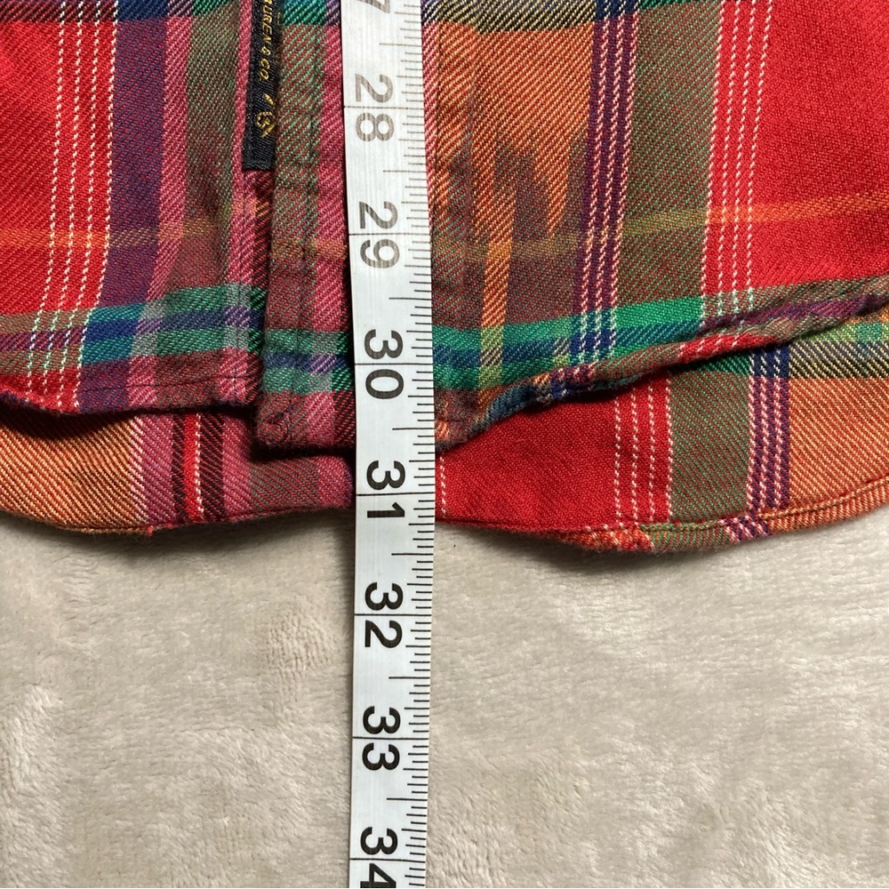 Vintage Polo Ralph Lauren Plaid Aztec Southwestern Button Up Shirt Flannel Ranch - Picture 8 of 9